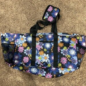 Floral Black Tote Bag